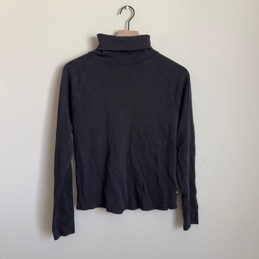 The North Face Womens Black Turtleneck Longsleeve Top 100% Cotton Size Medium
